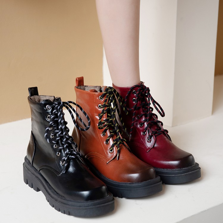 High Top Shoes PU Upper and Lining Summer 2020 Flat Heel Round Toe