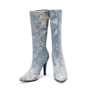 High Top Shoes with Ankle Strap and Pointed Toe