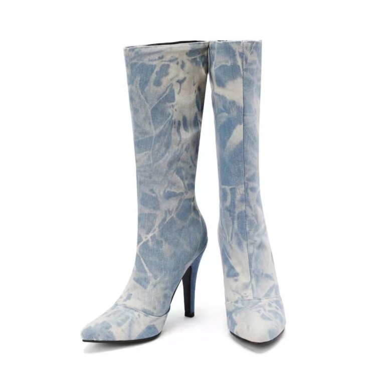 High Top Shoes with Ankle Strap and Pointed Toe