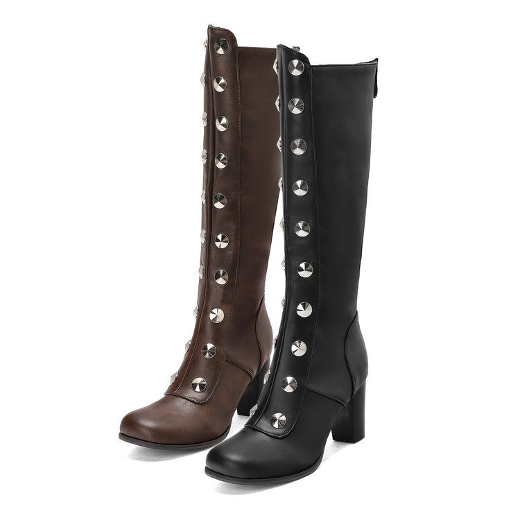High Top Shoes with PU Upper and Faux Fur Lining